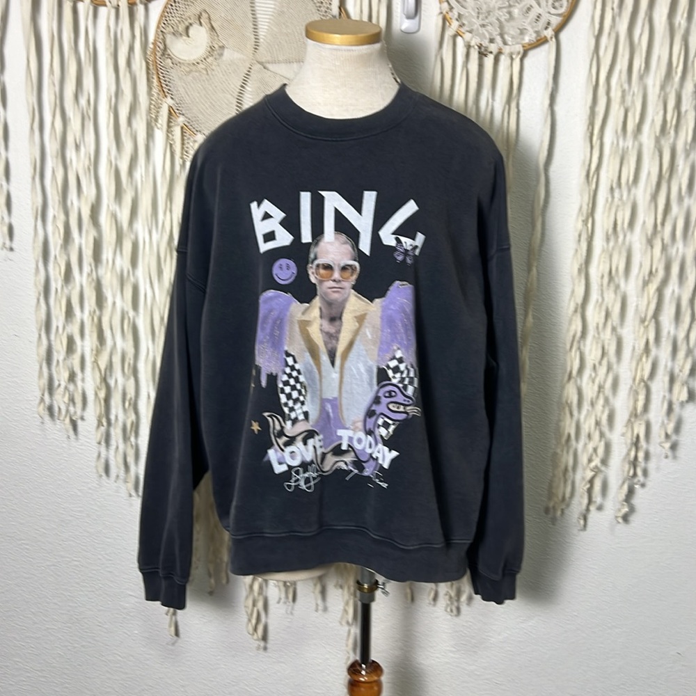 Anine Bing John Harvey Crew Sweatshirt Elton John Size Large